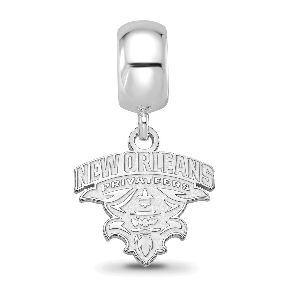 Sterling Silver Rhod-Pltd Logoart U. of New Orleans Small Dangle Bead
