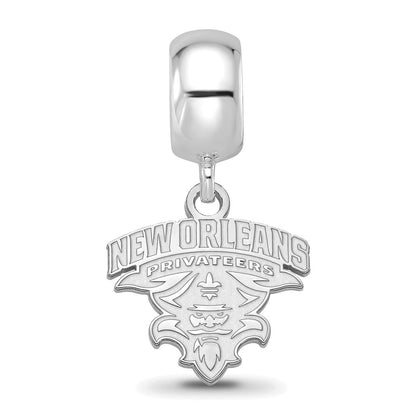 Sterling Silver Rhod-Pltd Logoart U. of New Orleans Small Dangle Bead
