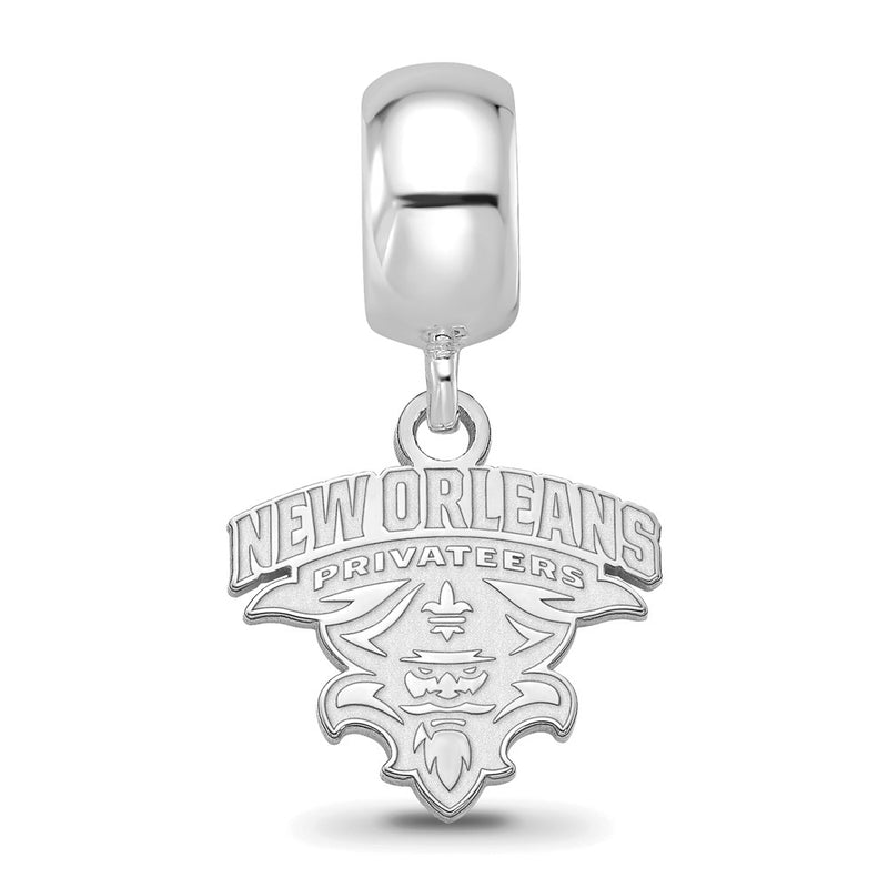 Sterling Silver Rhod-Pltd Logoart U. of New Orleans Small Dangle Bead