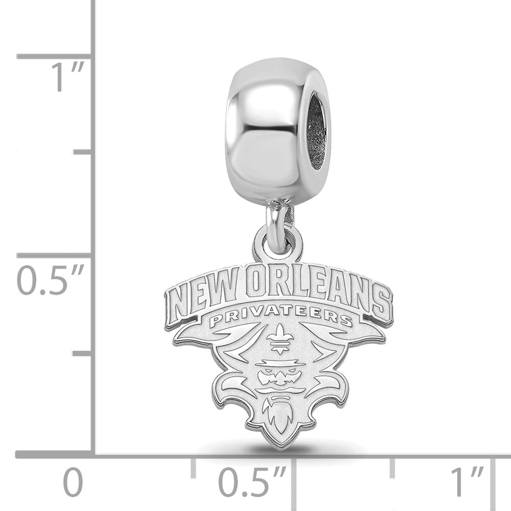Sterling Silver Rhod-Pltd Logoart U. of New Orleans Small Dangle Bead