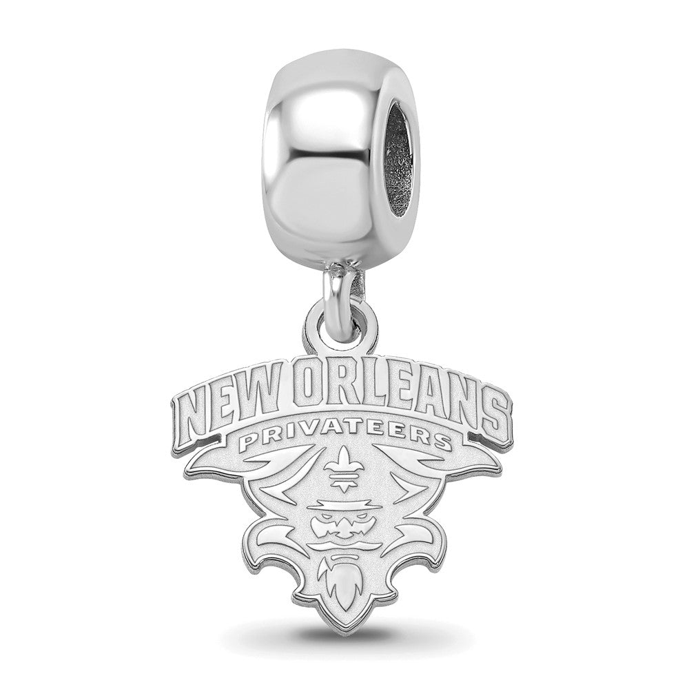 Sterling Silver Rhod-Pltd Logoart U. of New Orleans Small Dangle Bead