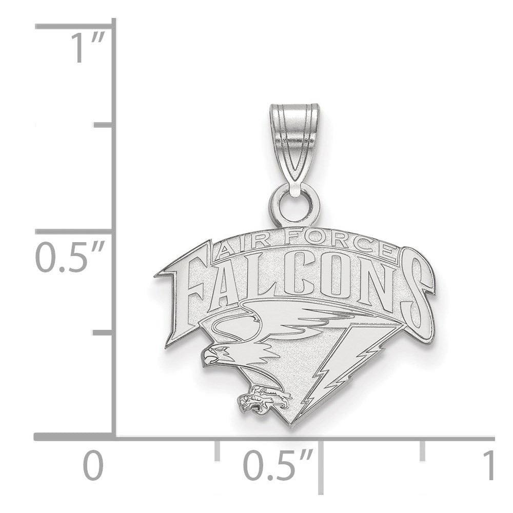 Sterling Silver Rhodium Plated Logoart United States Air Force Academy Falcons Small Pendant