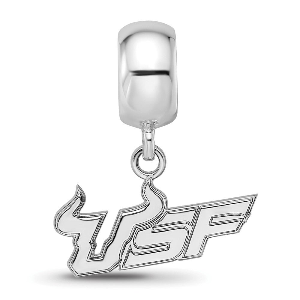 Sterling Silver Rhod-Pltd Logoart U. of South Florida Small Dangle Bead