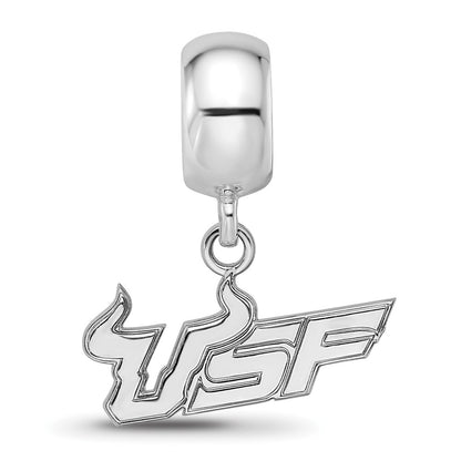 Sterling Silver Rhod-Pltd Logoart U. of South Florida Small Dangle Bead