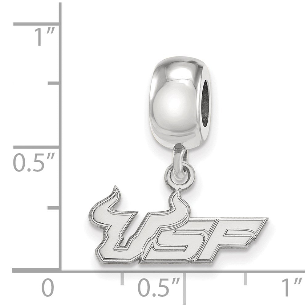 Sterling Silver Rhod-Pltd Logoart U. of South Florida Small Dangle Bead