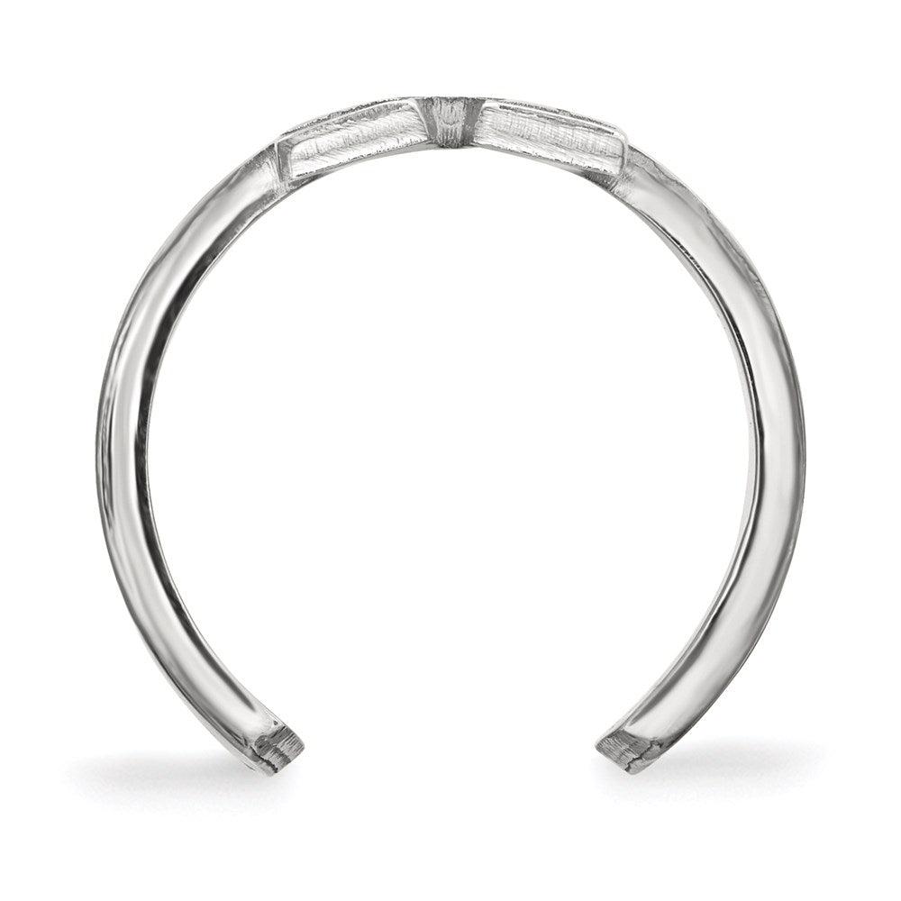 Sterling Silver Rhodium Plated Logoart Villanova University Letter V Toe Ring