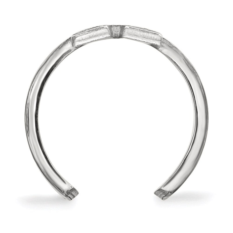 Sterling Silver Rhodium Plated Logoart Villanova University Letter V Toe Ring