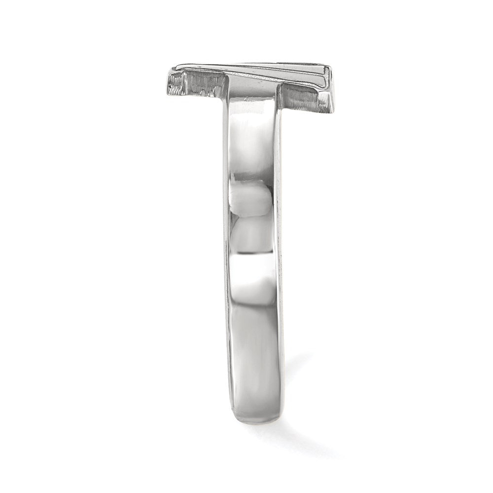 Sterling Silver Rhodium Plated Logoart Villanova University Letter V Toe Ring