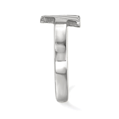 Sterling Silver Rhodium Plated Logoart Villanova University Letter V Toe Ring