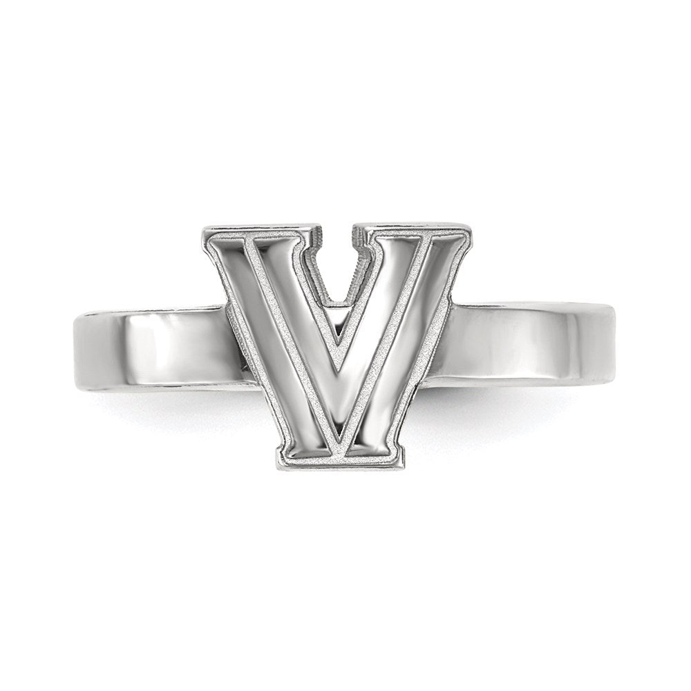 Sterling Silver Rhodium Plated Logoart Villanova University Letter V Toe Ring