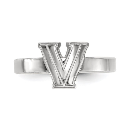 Sterling Silver Rhodium Plated Logoart Villanova University Letter V Toe Ring