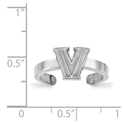 Sterling Silver Rhodium Plated Logoart Villanova University Letter V Toe Ring