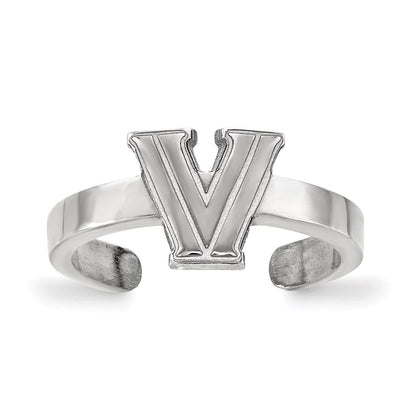 Sterling Silver Rhodium Plated Logoart Villanova University Letter V Toe Ring
