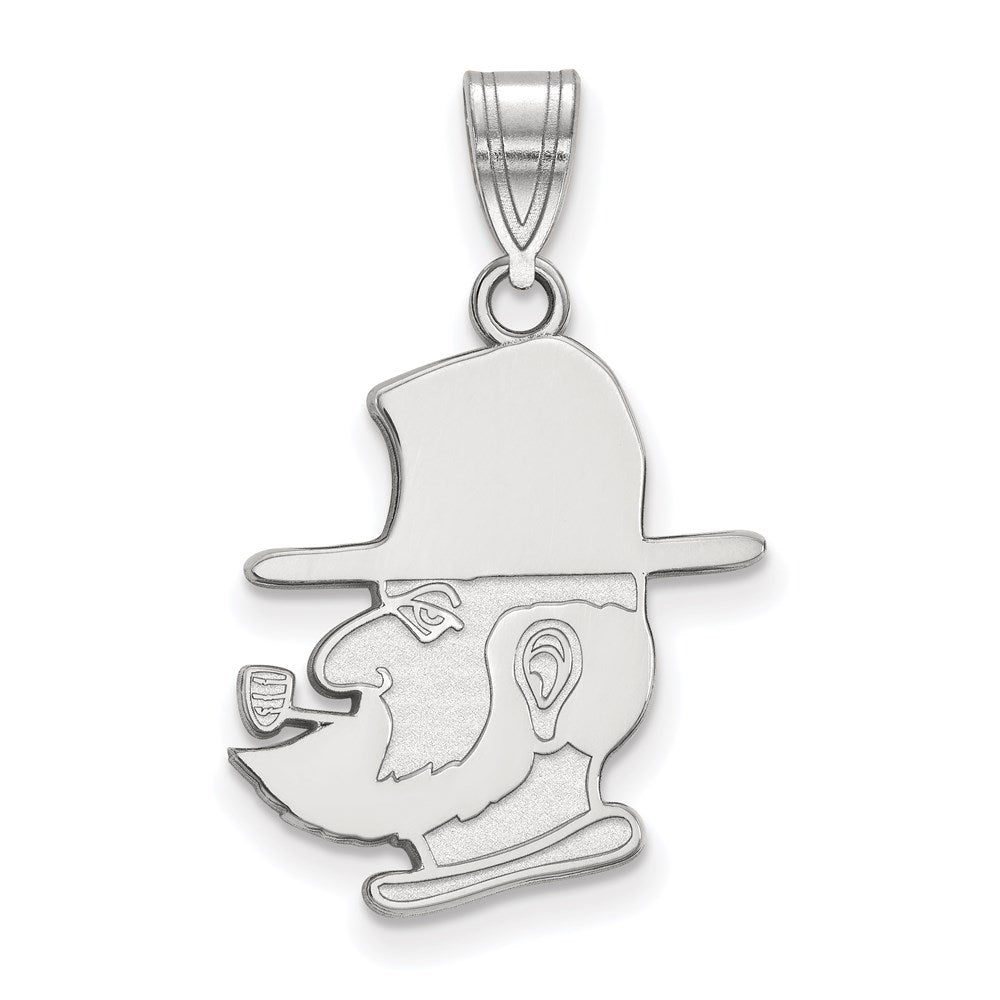 Sterling Silver Rhodium Plated Logoart Appalachian State University Mountaineer Large Pendant