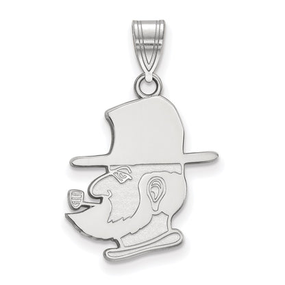 Sterling Silver Rhodium Plated Logoart Appalachian State University Mountaineer Large Pendant