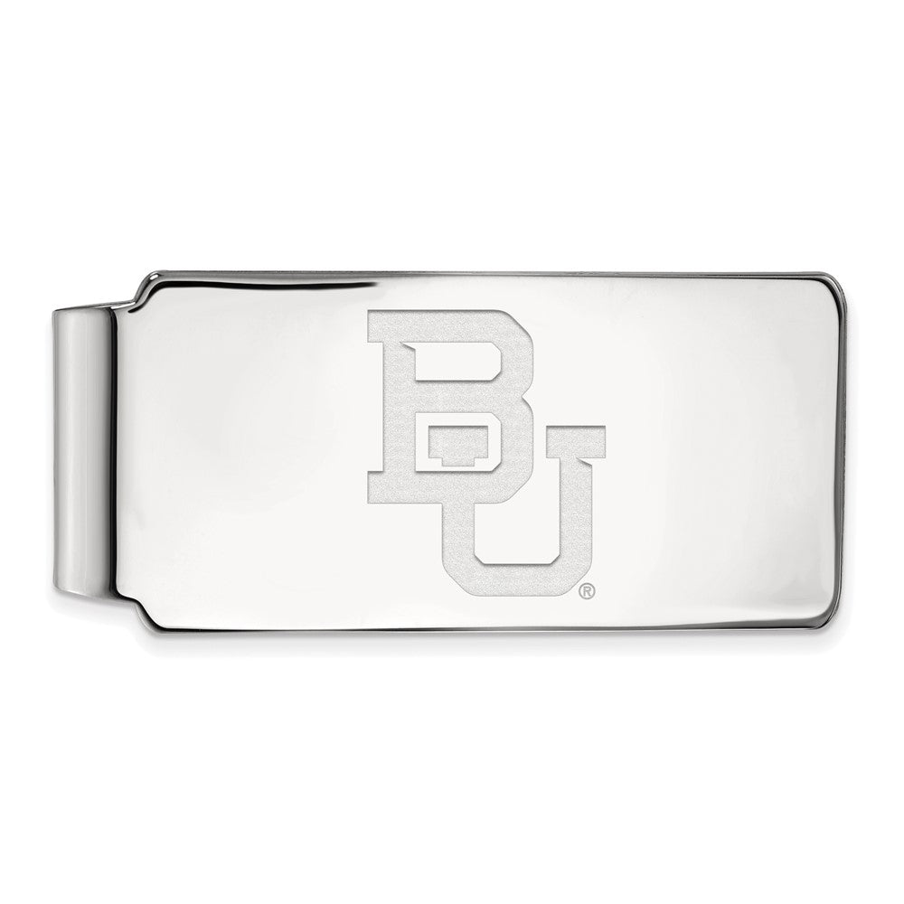 Sterling Silver Rhod-Pltd Logoart Baylor University Money Clip