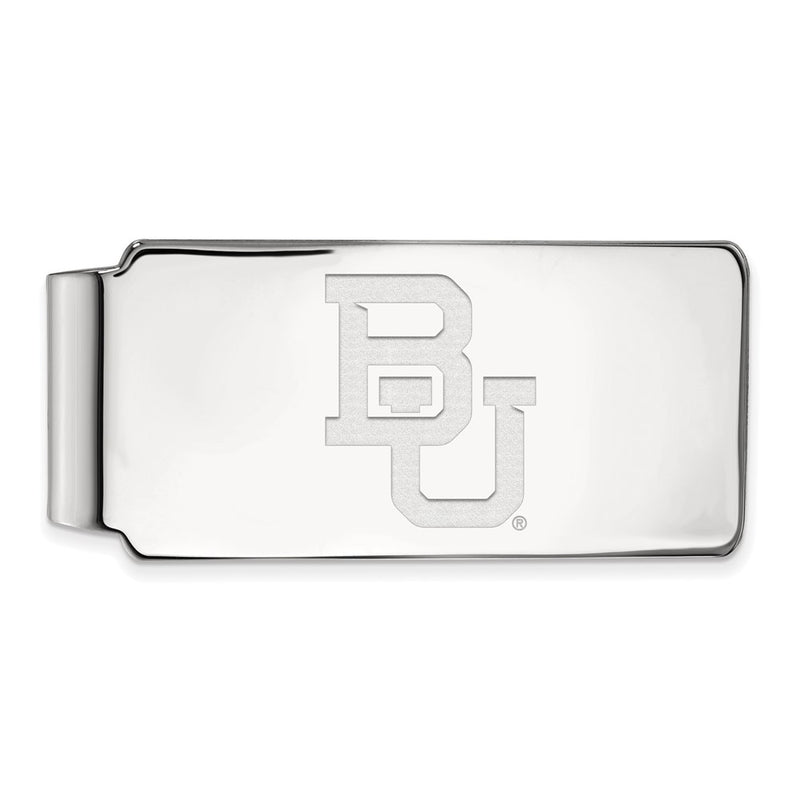 Sterling Silver Rhod-Pltd Logoart Baylor University Money Clip