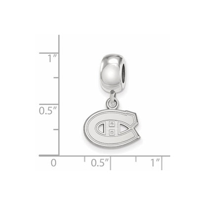 Sterling Silver Rhod-Pltd Nhl Logoart Montreal Canadiens Xs Dangle Bead