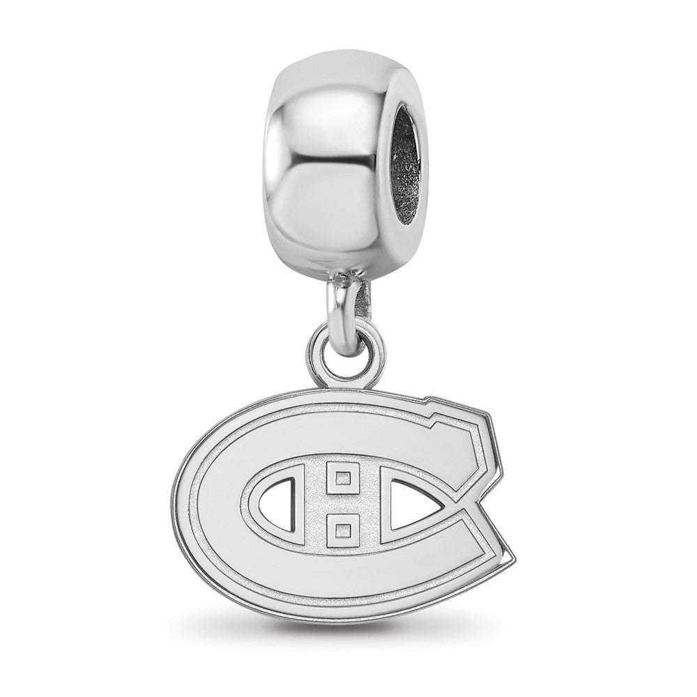 Sterling Silver Rhod-Pltd Nhl Logoart Montreal Canadiens Xs Dangle Bead