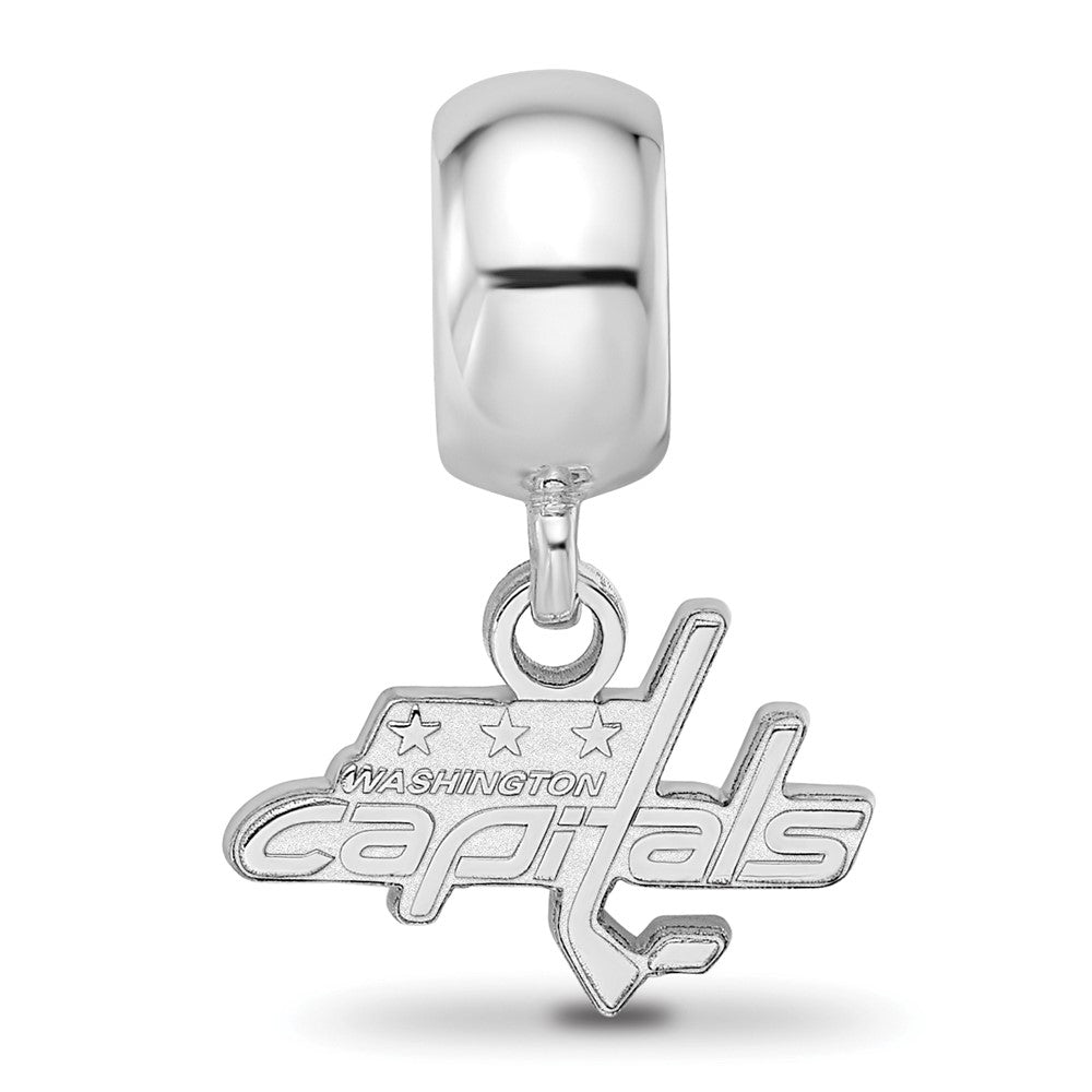 Sterling Silver Rhod-Pltd Nhl Logoart Washington Capitals Dangle Bead