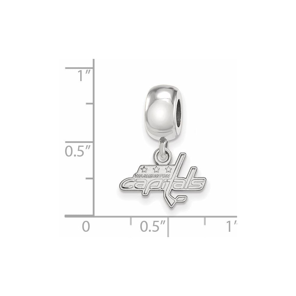 Sterling Silver Rhod-Pltd Nhl Logoart Washington Capitals Dangle Bead