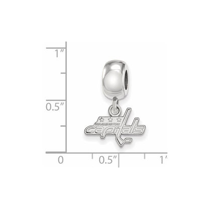 Sterling Silver Rhod-Pltd Nhl Logoart Washington Capitals Dangle Bead