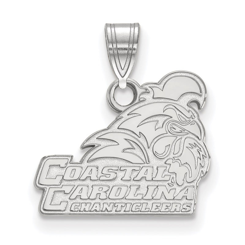 Sterling Silver Rhodium Plated Logoart Coastal Carolina University Chanticleers Small Pendant