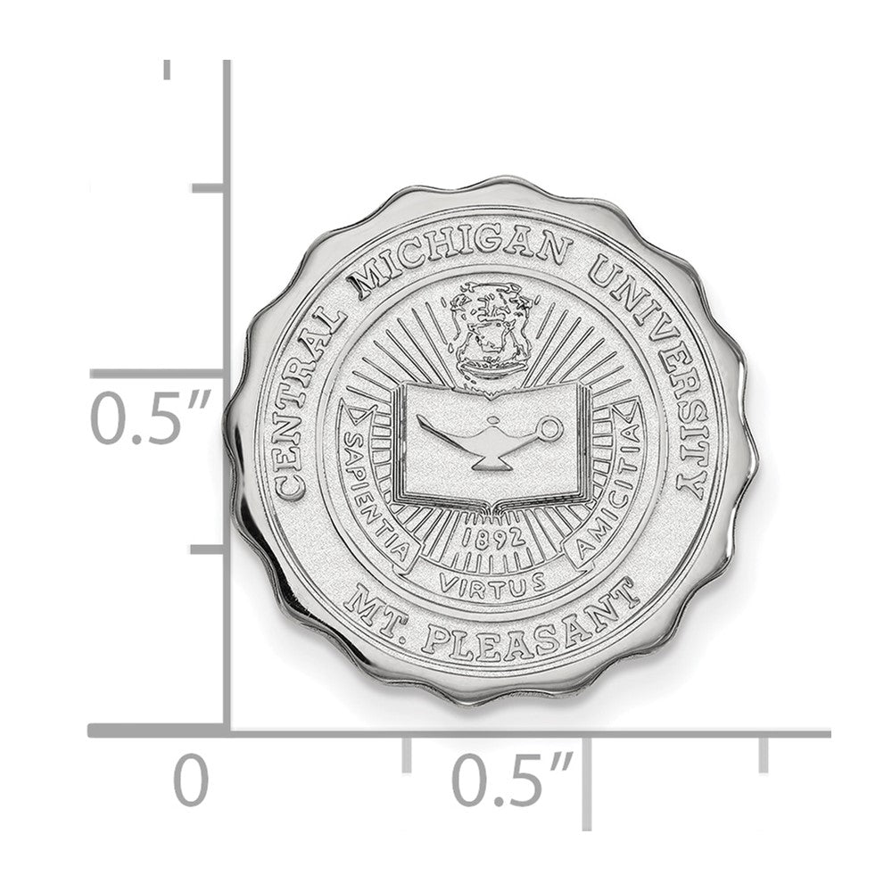 Sterling Silver Rhod-Pltd Logoart Central Michigan U. Crest Lapel Pin