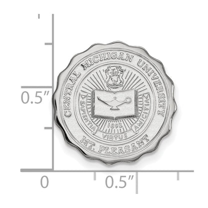 Sterling Silver Rhod-Pltd Logoart Central Michigan U. Crest Lapel Pin