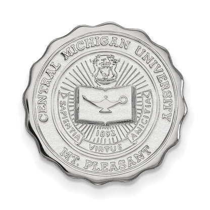 Sterling Silver Rhod-Pltd Logoart Central Michigan U. Crest Lapel Pin