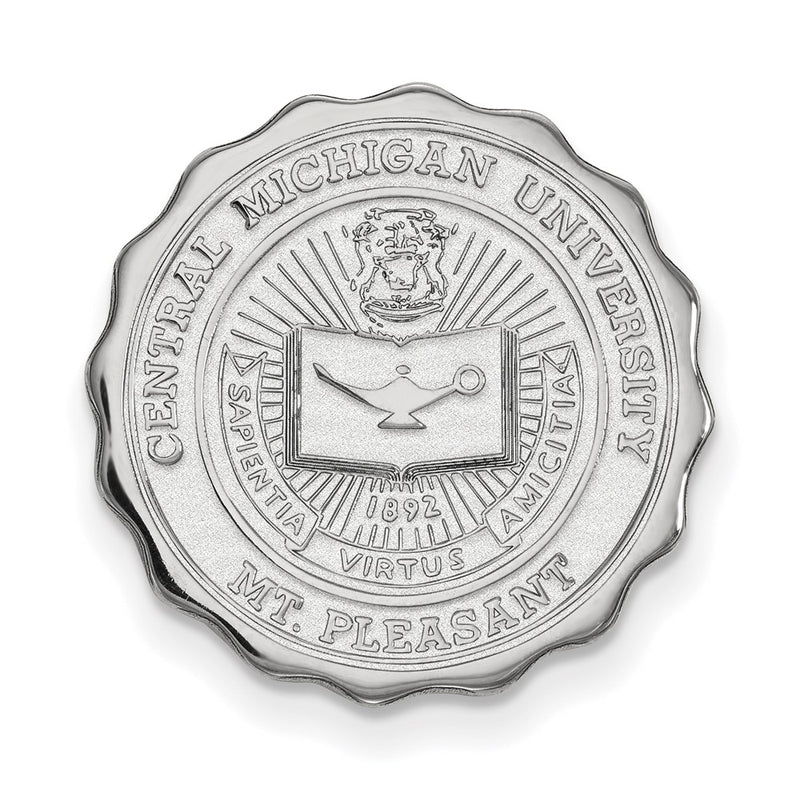 Sterling Silver Rhod-Pltd Logoart Central Michigan U. Crest Lapel Pin