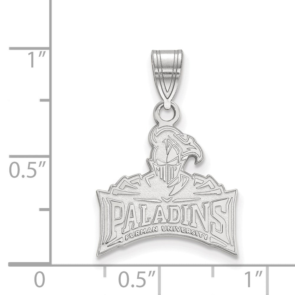 10K White Gold Logoart Furman University Paladins Medium Pendant