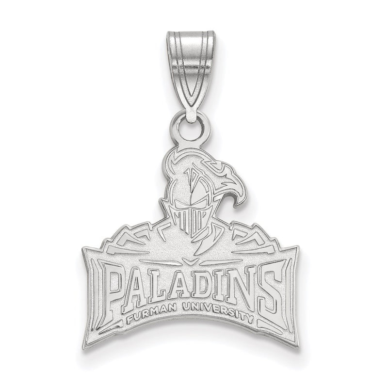 10K White Gold Logoart Furman University Paladins Medium Pendant