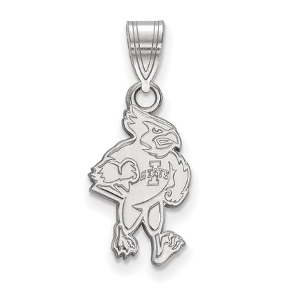 Sterling Silver Rhodium Plated Logoart Iowa State University Cardinal Medium Pendant