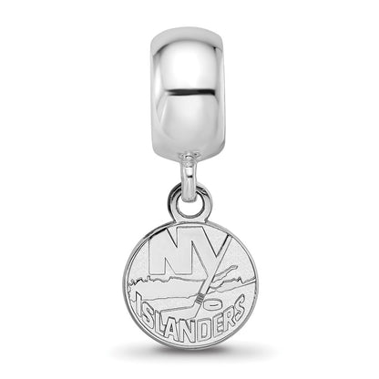 Sterling Silver Rhod-Pltd Nhl Logoart New York Islanders Xs Dangle Bead