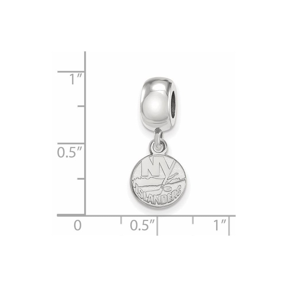 Sterling Silver Rhod-Pltd Nhl Logoart New York Islanders Xs Dangle Bead