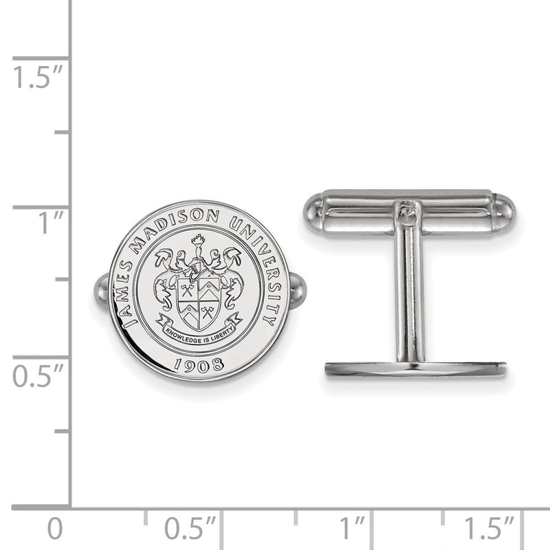 Sterling Silver Rhod-Pltd Logoart James Madison University Crest Cuff Links