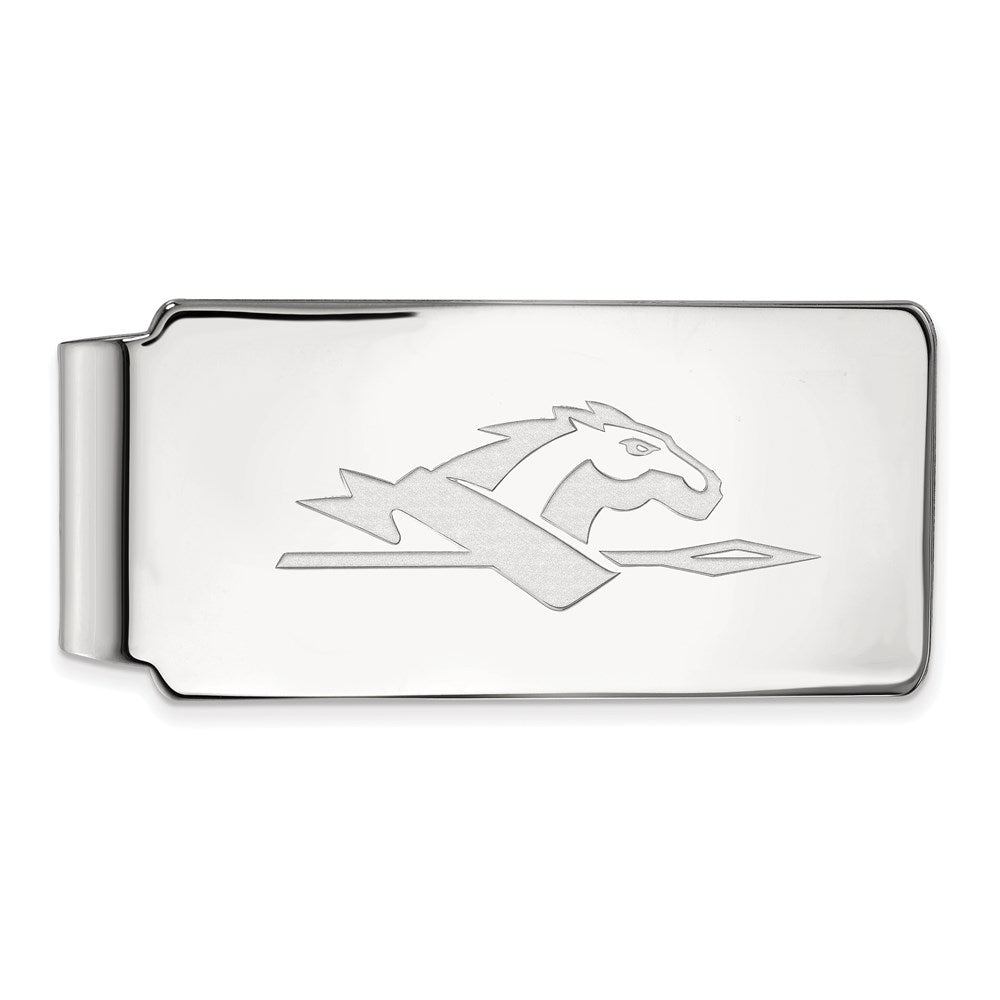 Sterling Silver Rhod-Pltd Logoart Longwood University Money Clip