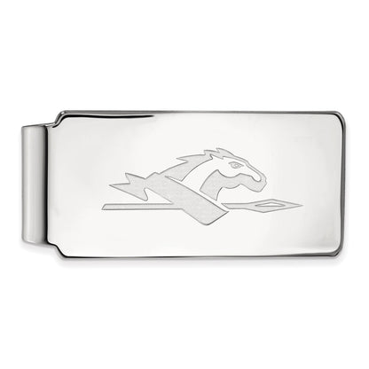 Sterling Silver Rhod-Pltd Logoart Longwood University Money Clip