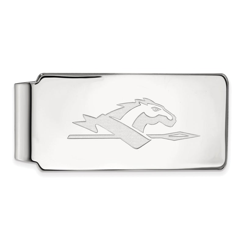 Sterling Silver Rhod-Pltd Logoart Longwood University Money Clip