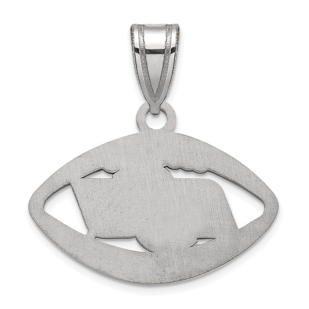 Sterling Silver Rhodium Plated Logoart Oklahoma State University O S U Football Pendant