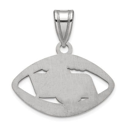 Sterling Silver Rhodium Plated Logoart Oklahoma State University O S U Football Pendant