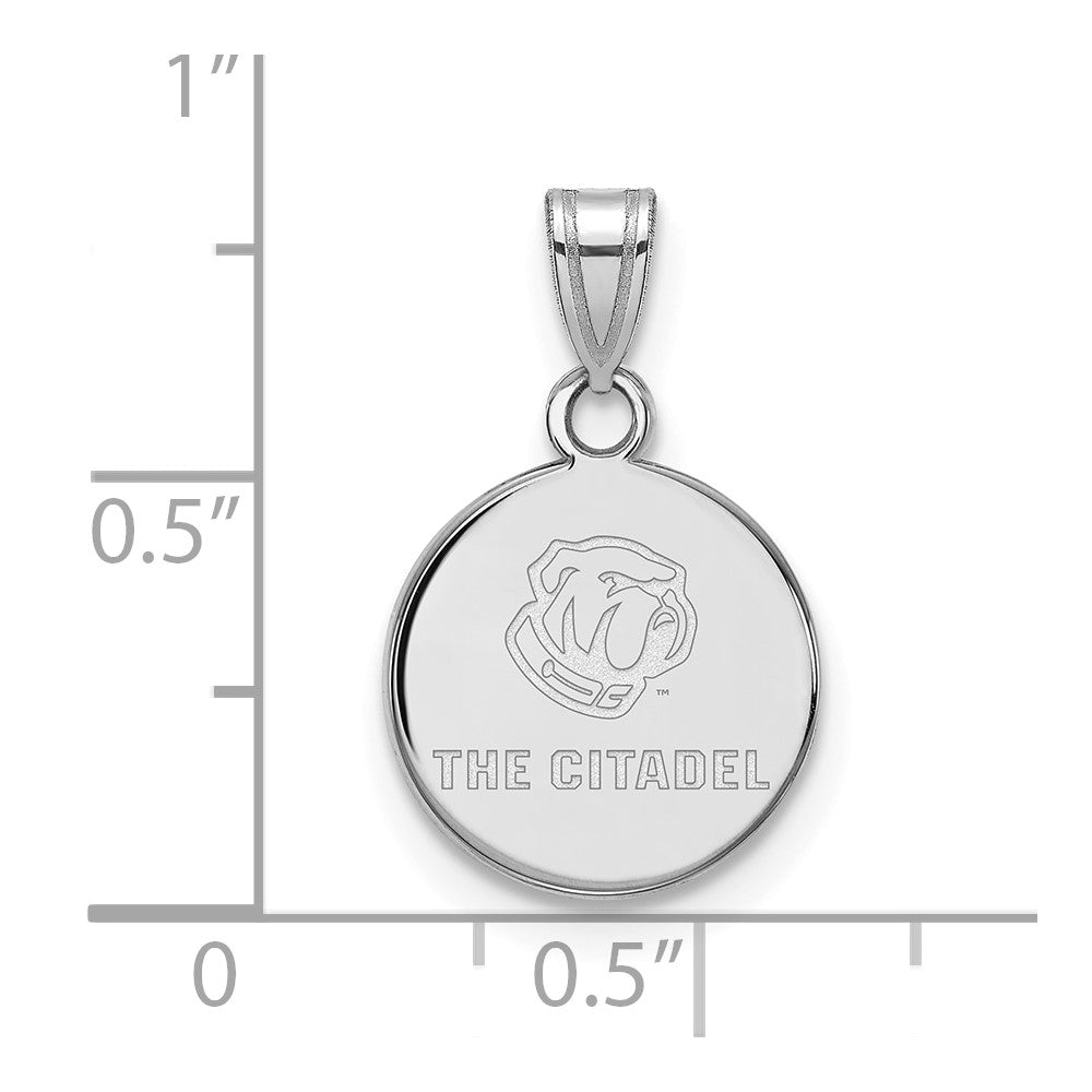 Sterling Silver Rh Plated Logoart The Citadel Small Pendant