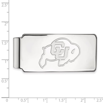 Sterling Silver Rhod-Pltd Logoart University of Colorado Money Clip
