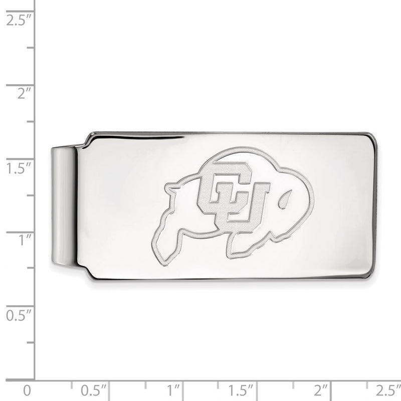 Sterling Silver Rhod-Pltd Logoart University of Colorado Money Clip
