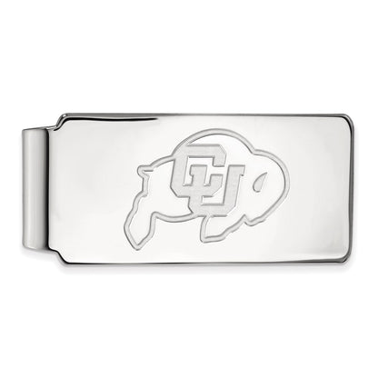 Sterling Silver Rhod-Pltd Logoart University of Colorado Money Clip