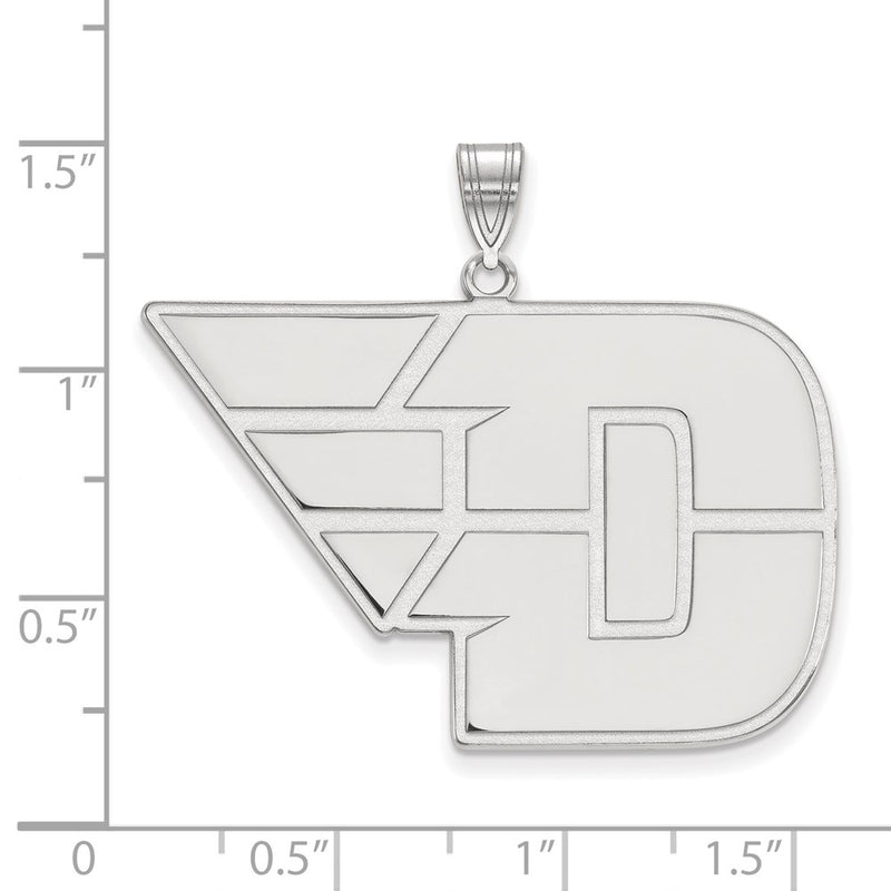 Sterling Silver Rhodium Plated Logoart University Of Dayton Extra Large Pendant