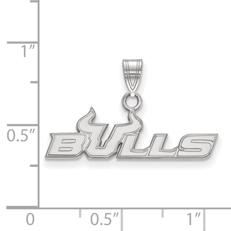 14K White Gold Logoart University Of South Florida Bulls Small Pendant
