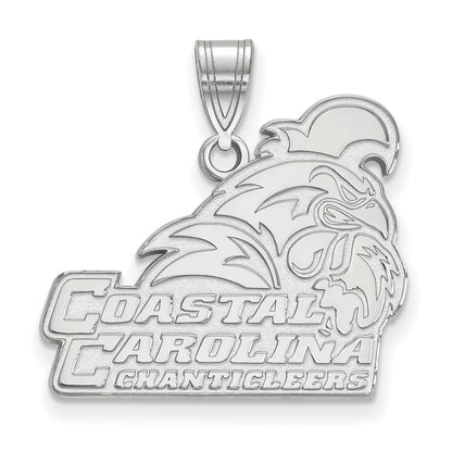 10K White Gold Logoart Coastal Carolina University Chanticleers Large Pendant