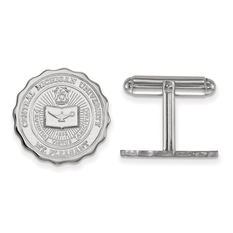 Sterling Silver Rhod-Pltd Logoart Central Michigan U. Crest Cuff Links